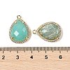 Natural Amazonite Faceted Teardrop Pendants G-I382-01G-01-3