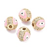 Brass Micro Pave Cubic Zirconia Beads ZIRC-A019-16G-B-4