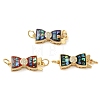 Brass Micro Pave Clear Cubic Zirconia Box Clasps KK-K385-095G-1