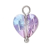 Transparent Glass Charms PALLOY-JF04198-02-3