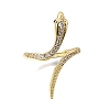 Brass Micro Pave Clear Cubic Zirconia Cuff Rings ZIRC-M117-02G-6