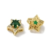 Brass Micro Pave Cubic Zirconia Slide Charms KK-D226-02G-02-2