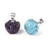 Natural & Synthetic Mixed Stone Pumpkin Charms G-T143-22M-2