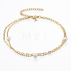 304 Stainless Steel Multi-Strand Anklets AJEW-K016-09A-1