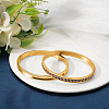 2Pcs 6MM Egg Shaped 201 Stainless Steel Grooved Hinged Bangles STAS-SC0021-30G-4
