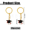 20Pcs Zinc Alloy Enamel Graduation Hat Keychains KEYC-FH00101-2