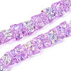 Baking Paint Electroplate Transparent Glass Beads Strands EGLA-N020-05D-1