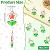 10Pcs 5 Colors Flower Glass Pendants PALLOY-FS00077-4