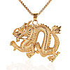 Vintage Chinese Dragon Titanium Steel Pendant Necklaces QK0292-2-1