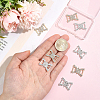 8Pcs 2 Colors Bowknot Alloy Rhinestone Bikini Connectors Buckles FIND-HY0005-42-3