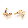 Brass Micro Pave Cubic Zirconia Charms X1-KK-N262-112A-G-2