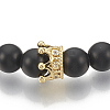 Synthetic Lava Rock Stretch Bracelets ZIRC-T006-24G-02-2