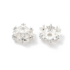 Brass Micro Pave Clear Cubic Zirconia Bead Caps KK-R216-03S-03-1