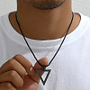 Inverted Triangle Stainless Steel Pendant Box Chain Necklaces for Men FS-WGF3CC6-01-2