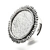 Vintage Adjustable Iron Finger Ring Components Alloy Cabochon Bezel Settings LS-X-PALLOY-Q300-14AS-NR-1