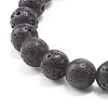 Electroplated Natural Lava Rock Round Beads Essential Oil Anxiety Aromatherapy Bracelets BJEW-JB06923-13