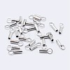Anti-Tarnish Rhodium Plated 925 Sterling Silver Cord Ends STER-F036-21P-1mm-1