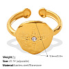 304 Stainless Steel Rhinestone Cuff Open Rings for Women WGE6DE4-01-1