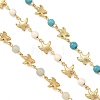 3Pcs 3 Styles Ocean Synthetic Turquoise & Natural Flower Amazonite & Synthetic Turquoise & 304 Stainless Steel Starfish Handmade Beads Chains AJEW-JB01655-03-3