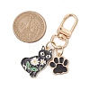 Cat & Paw Print Alloy Enamel Pendant Decorations HJEW-JM01983-3