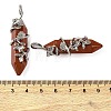 Natural Red Jasper Double Terminal Pointed Pendants G-C144-03P-03-3