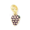 Brass Enamel Fruit European Dangle Charms KK-Z090-08G-06-1