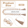 Wood Round Bead with Jute Cord Tassel Display Decorations HJEW-PH02453-2