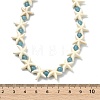 Ocean Synthetic Turquoise Starfish and Dyed Round Natural White Jade Beaded Necklaces NJEW-JN06201-4