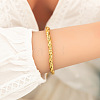 304 Stainless Steel Rope Chain Bracelets for Women BJEW-D338-01G-02-1