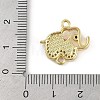 Rack Plating Brass Micro Pave Clear Cubic Zirconia Elephant Connector Charms KK-U032-29G-01-3