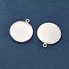Flat Round Brass Pendant Cabochon Settings KK-K414-14D-S-2