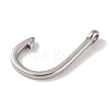 Non-Tarnish 304 Stainless Steel Hook Clasps STAS-C109-14B-P-2