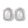 304 Stainless Steel Plastic Bead Stud Earrings EJEW-S227-02P-1