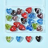 24Pcs 5 Colors Luminous Handmade Gold Sand Lampwork Beads FOIL-FS0001-02-6