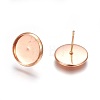 304 Stainless Steel Stud Earrings Findings STAS-P227-38RG-B-2