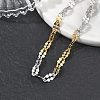 304 Stainless Steel Dapped Chains Bracelets for Women BJEW-D466-08C-GP-5