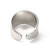 Non-Tarnish 304 Stainless Steel Textured Wide Open Cuff Ring for Women RJEW-E063-22P-3