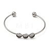 304 Stainless Steel Open Cuff Bangle Makings STAS-K320-01A-P-1