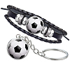 CutHollow Glass Football Jewelry Set SJEW-CL0001-01-1
