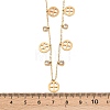 Saint Patrick's Day 304 Stainless Steel Crystal Rhinestone Flat Round and Clover Tassel Bib Necklaces for Women NJEW-A064-01G-5