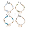 Ocean Natural Clam Shell Charm Anklets AJEW-AN00839-2
