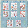 8 Sheets 8 Style Love and Peace Theme Paper Body Art Tattoos Stickers DIY-CP0007-55-2