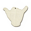 American Flag Theme Single Face Printed Aspen Wood Gesture Big Pendants WOOD-G014-17-3