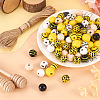 Kissitty DIY Bee Wooded Ornaments Kit DIY-KS0001-28-6