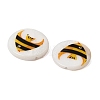 Ocean Printed Natural Freshwater Shell Flat Round Beads SHEL-A006-13E-2