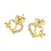 Brass Micro Pave Cubic Zirconia Ear Studs EJEW-P261-27D-G-1