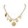 304 Stainless Steel & Resin & Imitation Pearl Multi-Pendant Bib Necklaces for Women SA-CBA717A-04G-3