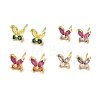 Butterfly Real 18K Gold Plated Brass Stud Earrings EJEW-L270-07G-1