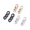 3Pcs 3 Color CCB Plastic & Acrylic Curb Chain Dangle Stud Earrings Set EJEW-JE04865-1