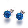 Gifts for Her Valentines Day 925 Sterling Silver Austrian Crystal Rhinestone Ball Stud Earrings for Girl Q286H131-2